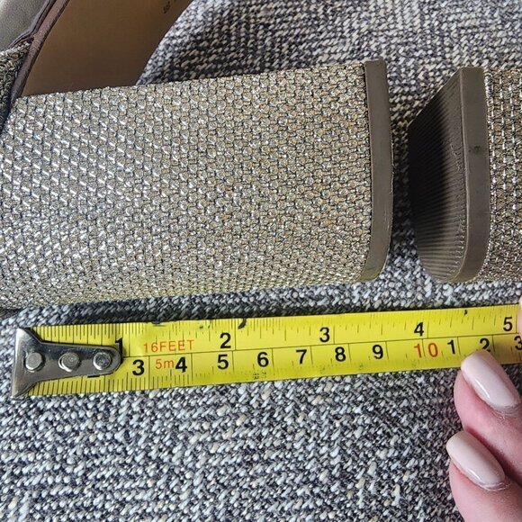 Nina Haviva Block Heel Dress Sandal Sparkle Gold Metallic Women's Size 8M - Picture 13 of 13